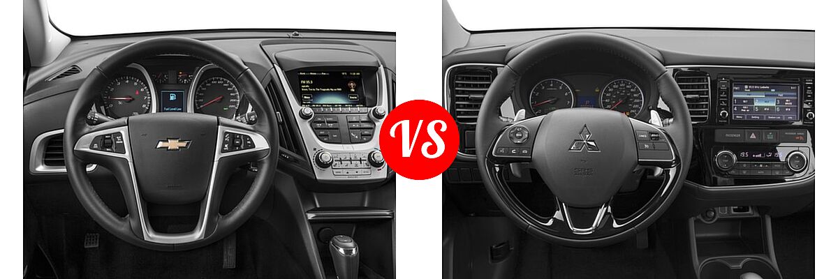 2016 Chevrolet Equinox SUV LT vs. 2016 Mitsubishi Outlander SUV ES / SE - Dashboard Comparison