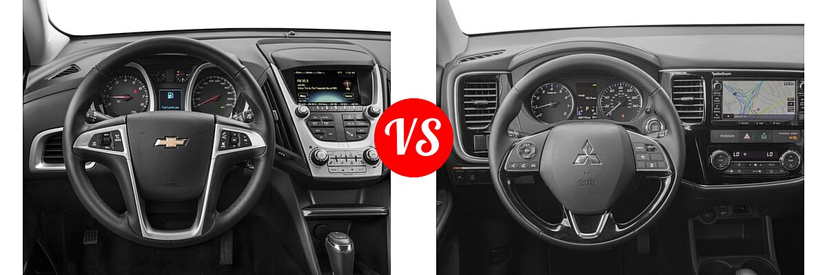 2016 Chevrolet Equinox SUV LT vs. 2016 Mitsubishi Outlander SUV SEL - Dashboard Comparison