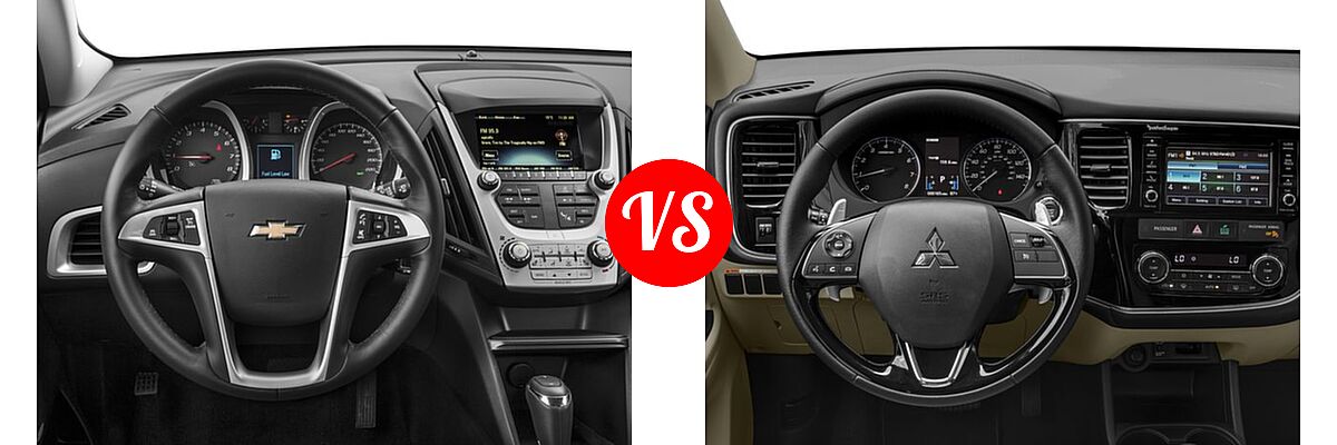 2016 Chevrolet Equinox SUV LT vs. 2016 Mitsubishi Outlander SUV GT - Dashboard Comparison