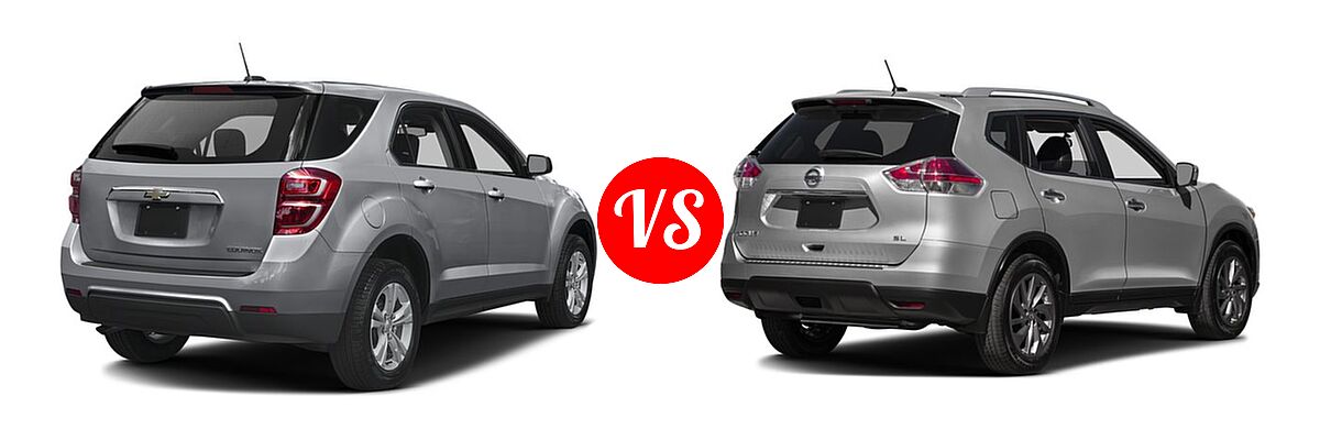 2016 Chevrolet Equinox SUV L / LS vs. 2016 Nissan Rogue SUV SL - Rear Right Comparison