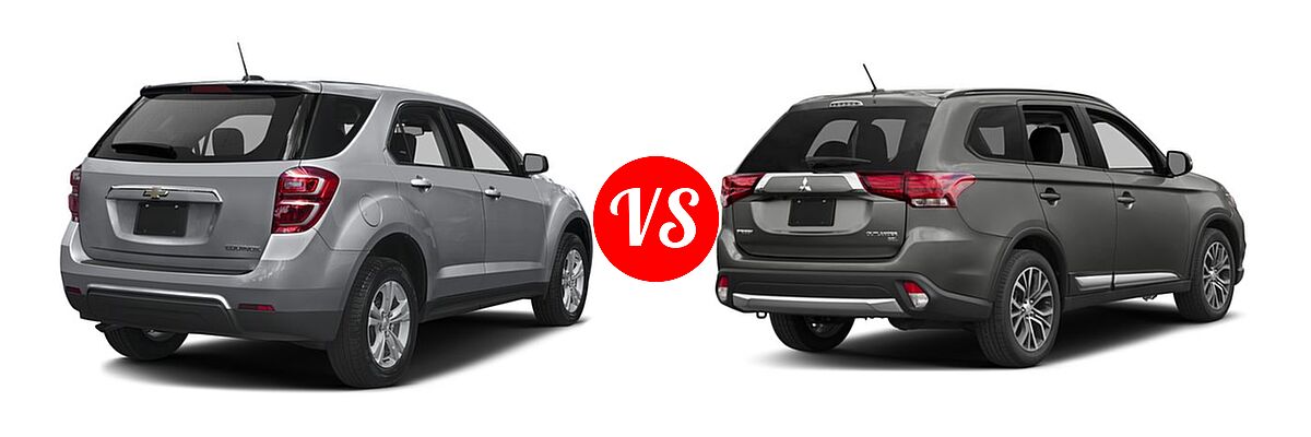 2016 Chevrolet Equinox SUV L / LS vs. 2016 Mitsubishi Outlander SUV SEL - Rear Right Comparison