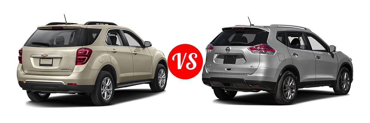 2016 Chevrolet Equinox SUV LT vs. 2016 Nissan Rogue SUV SL - Rear Right Comparison