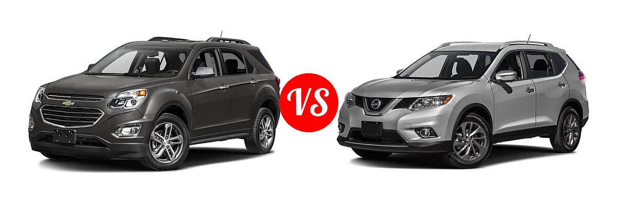 2016 Chevrolet Equinox SUV LTZ vs. 2016 Nissan Rogue SUV SL - Front Left Comparison