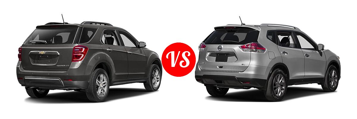 2016 Chevrolet Equinox SUV LTZ vs. 2016 Nissan Rogue SUV SL - Rear Right Comparison
