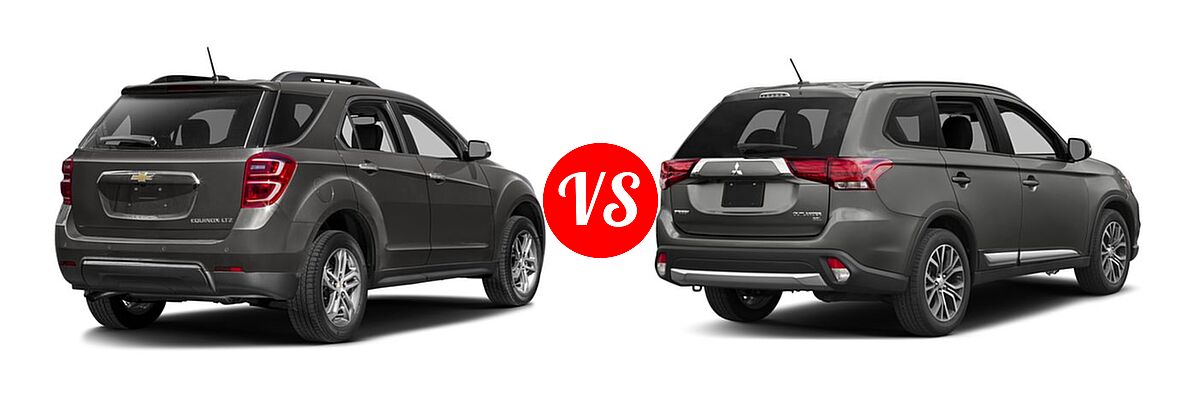2016 Chevrolet Equinox SUV LTZ vs. 2016 Mitsubishi Outlander SUV SEL - Rear Right Comparison