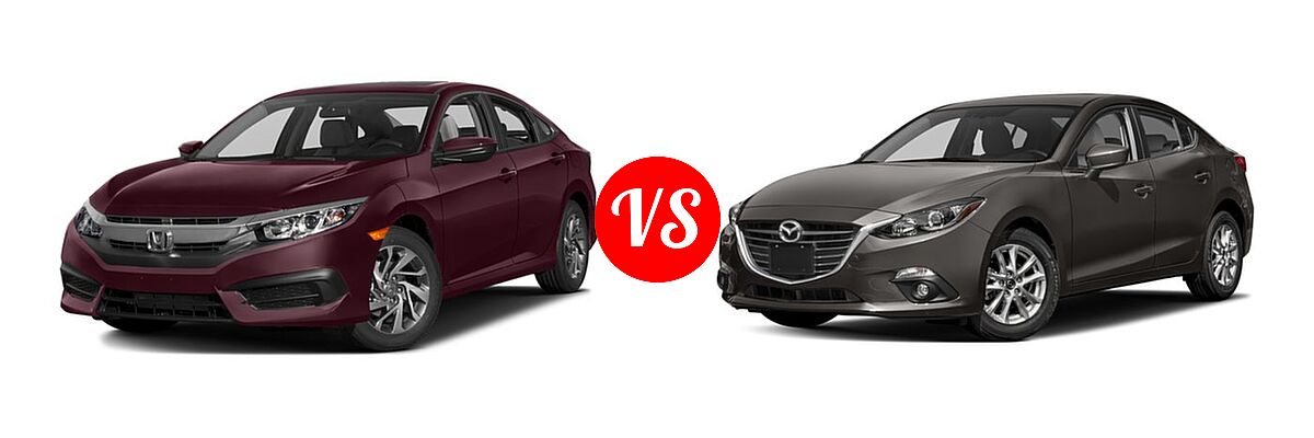 2016 Honda Civic Sedan EX vs. 2016 Mazda 3 Sedan i Touring - Front Left Comparison