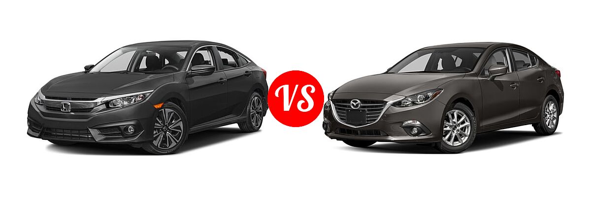 2016 Honda Civic Sedan EX-T vs. 2016 Mazda 3 Sedan i Touring - Front Left Comparison