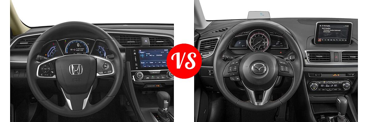 2016 Honda Civic Sedan EX vs. 2016 Mazda 3 Sedan s Touring - Dashboard Comparison