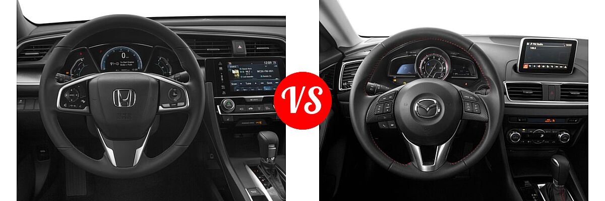 2016 Honda Civic Sedan EX-L vs. 2016 Mazda 3 Sedan s Grand Touring - Dashboard Comparison