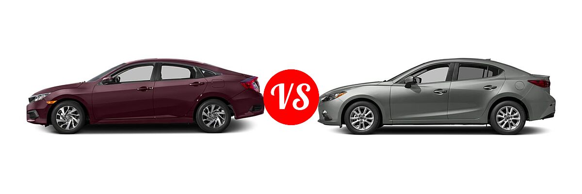 2016 Honda Civic Sedan EX vs. 2016 Mazda 3 Sedan i Grand Touring - Side Comparison