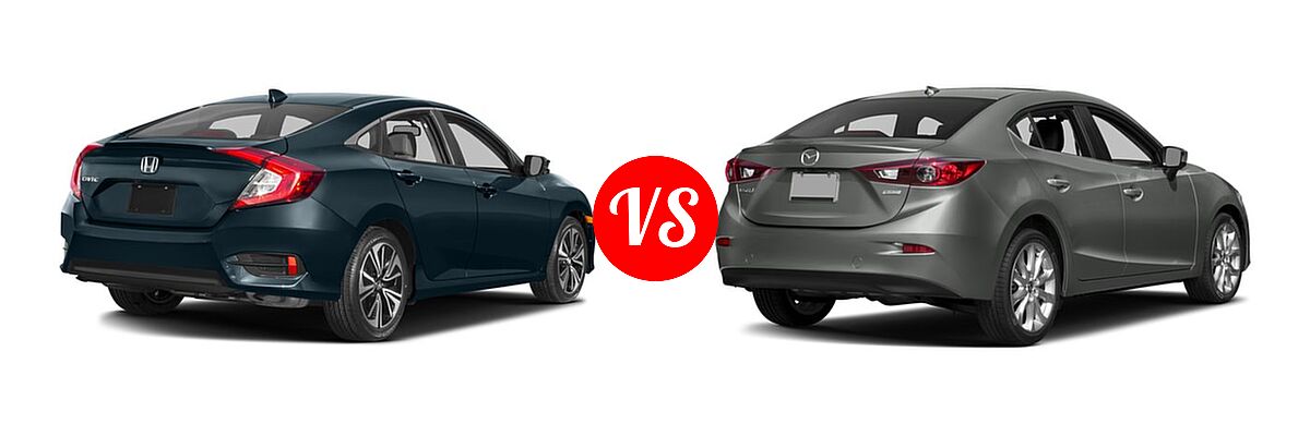 2016 Honda Civic Sedan EX-L vs. 2016 Mazda 3 Sedan s Touring - Rear Right Comparison