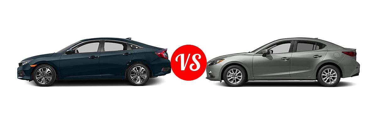 2016 Honda Civic Sedan EX-L vs. 2016 Mazda 3 Sedan i Grand Touring - Side Comparison