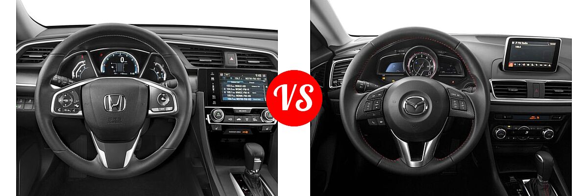 2016 Honda Civic Sedan Touring vs. 2016 Mazda 3 Sedan s Grand Touring - Dashboard Comparison