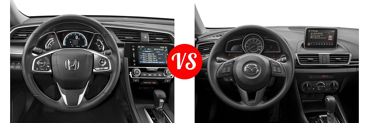 2016 Honda Civic Sedan Touring vs. 2016 Mazda 3 Sedan i Sport - Dashboard Comparison