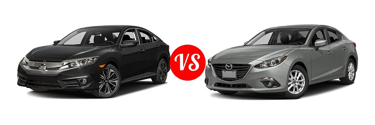 2016 Honda Civic Sedan EX-L vs. 2016 Mazda 3 Sedan i Grand Touring - Front Left Comparison