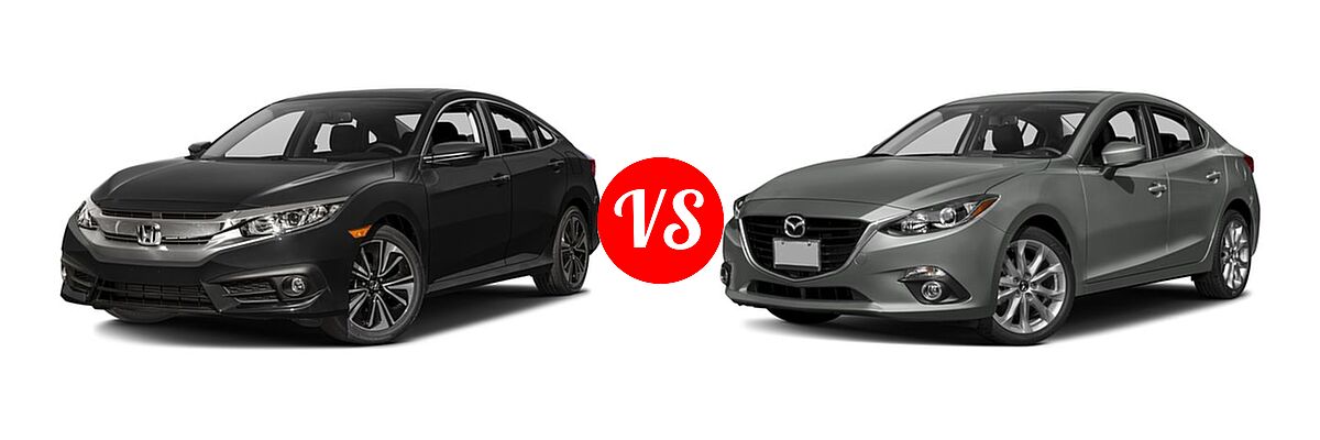 2016 Honda Civic Sedan EX-L vs. 2016 Mazda 3 Sedan s Touring - Front Left Comparison