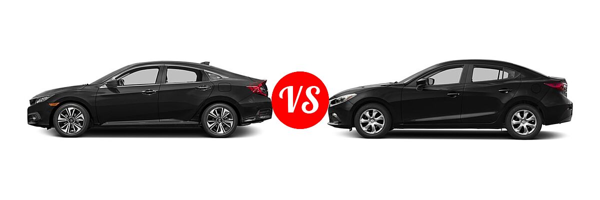 2016 Honda Civic Sedan EX-L vs. 2016 Mazda 3 Sedan i Sport - Side Comparison