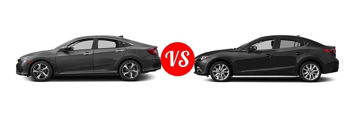 2016 Honda Civic Sedan Touring vs. 2016 Mazda 3 Sedan s Grand Touring - Side Comparison