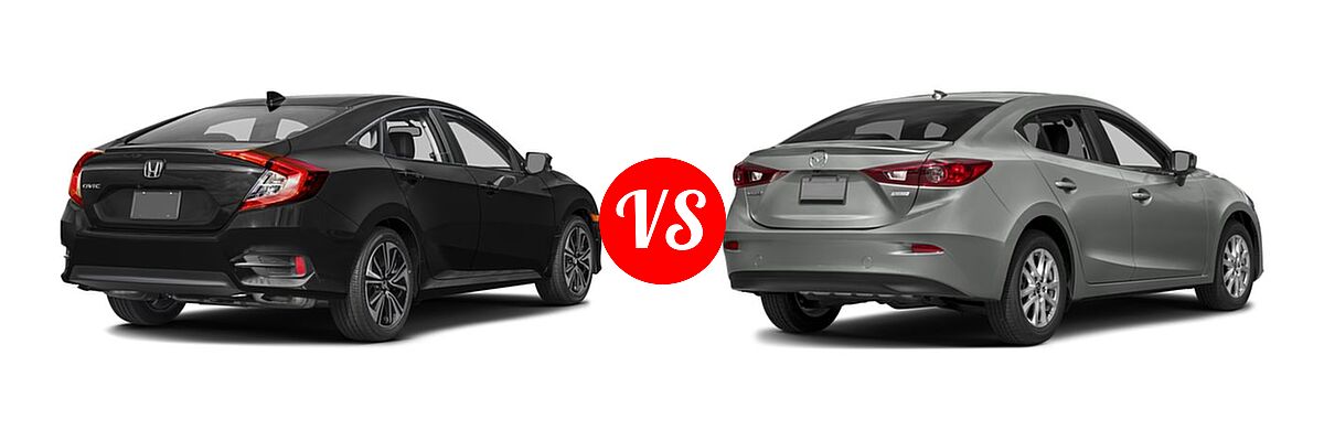 2016 Honda Civic Sedan EX-L vs. 2016 Mazda 3 Sedan i Grand Touring - Rear Right Comparison
