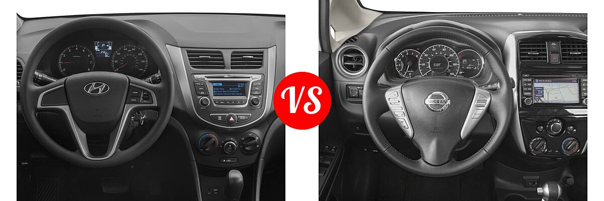 2017 Hyundai Accent Hatchback SE vs. 2017 Nissan Versa Note Hatchback SL - Dashboard Comparison