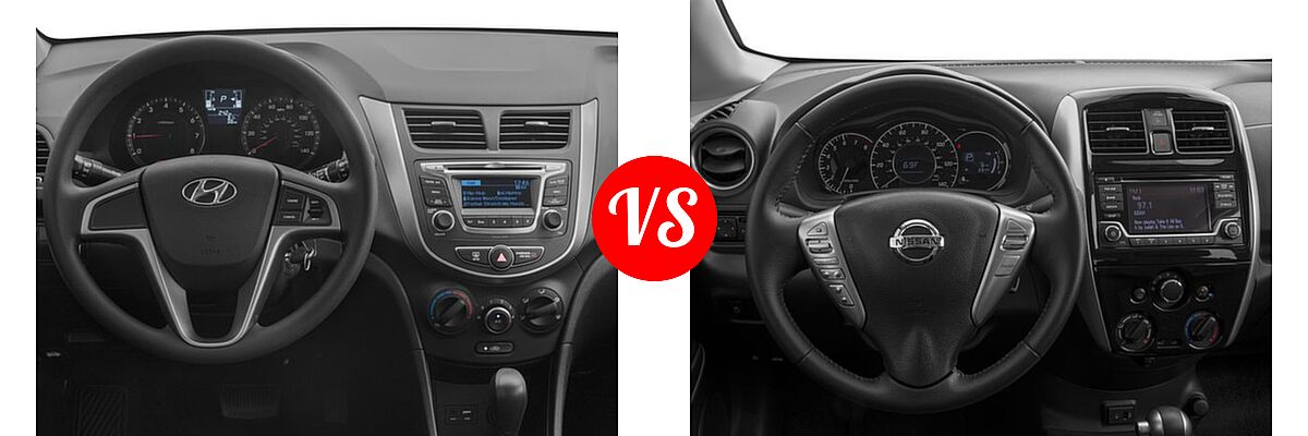 2017 Hyundai Accent Hatchback SE vs. 2017 Nissan Versa Note Hatchback S Plus / SV - Dashboard Comparison