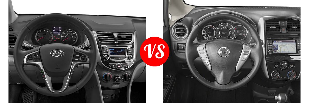 2017 Hyundai Accent Hatchback Sport vs. 2017 Nissan Versa Note Hatchback SL - Dashboard Comparison