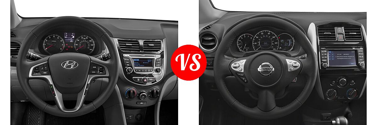 2017 Hyundai Accent Hatchback Sport vs. 2017 Nissan Versa Note Hatchback SR - Dashboard Comparison