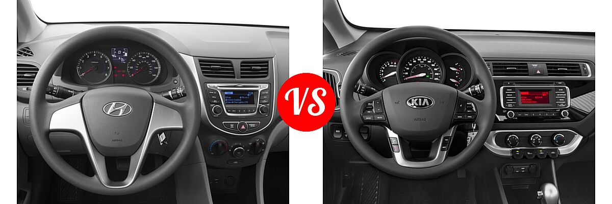 2017 Hyundai Accent Sedan SE vs. 2017 Kia Rio Sedan EX / LX - Dashboard Comparison