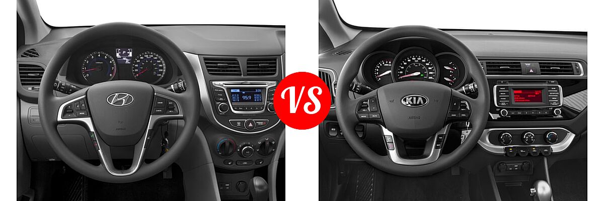 2017 Hyundai Accent Sedan Value Edition vs. 2017 Kia Rio Sedan EX / LX - Dashboard Comparison