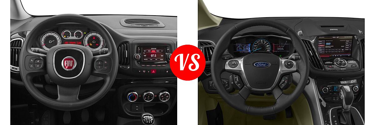 2016 FIAT 500L Wagon Easy / Lounge / Pop vs. 2016 Ford C-Max Energi Wagon SEL - Dashboard Comparison