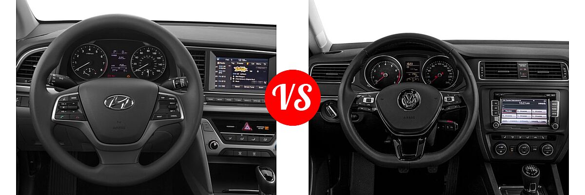 2017 Hyundai Elantra Sedan SE / Value Edition vs. 2017 Volkswagen Jetta Sedan 1.4T S / 1.4T SE / 1.8T SEL / 1.8T SEL Premium / 1.8T Sport - Dashboard Comparison
