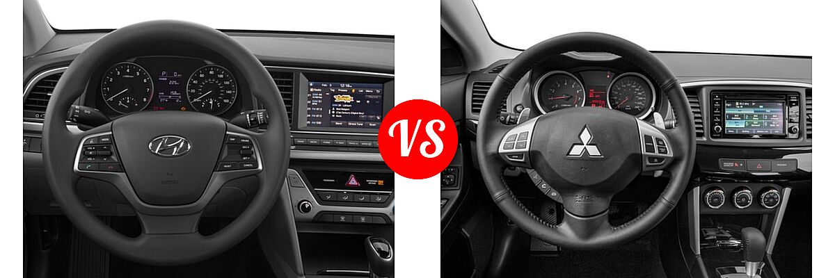 2017 Hyundai Elantra Sedan SE / Value Edition vs. 2017 Mitsubishi Lancer Sedan ES / LE / SE / SEL - Dashboard Comparison