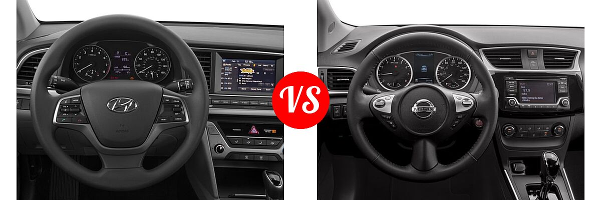 2017 Hyundai Elantra Sedan SE / Value Edition vs. 2017 Nissan Sentra Sedan S / SV - Dashboard Comparison