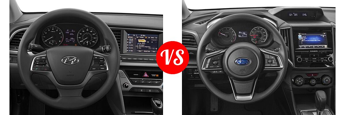 2017 Hyundai Elantra Sedan SE / Value Edition vs. 2017 Subaru Impreza Sedan 2.0i 5-door CVT / Premium - Dashboard Comparison