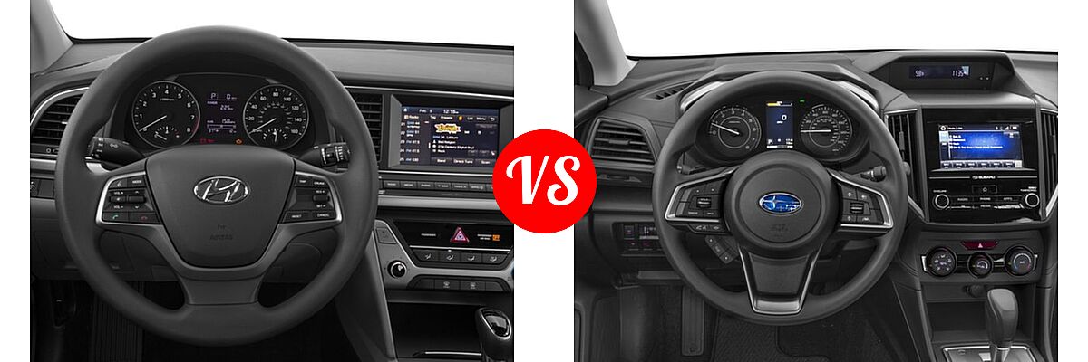 2017 Hyundai Elantra Sedan SE / Value Edition vs. 2017 Subaru Impreza Sedan Premium - Dashboard Comparison