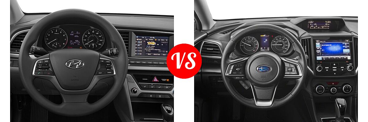 2017 Hyundai Elantra Sedan SE / Value Edition vs. 2017 Subaru Impreza Sedan Limited - Dashboard Comparison