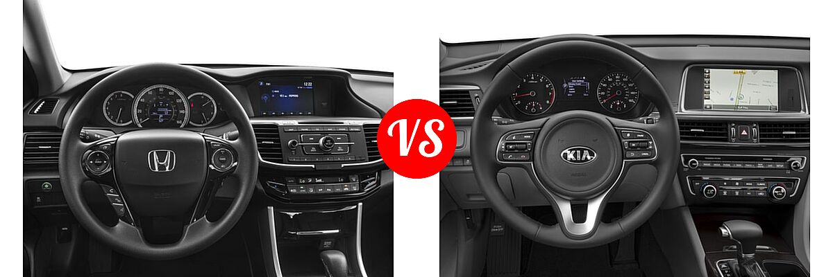 2016 Honda Accord Sedan LX vs. 2016 Kia Optima Sedan EX / LX / LX Turbo - Dashboard Comparison