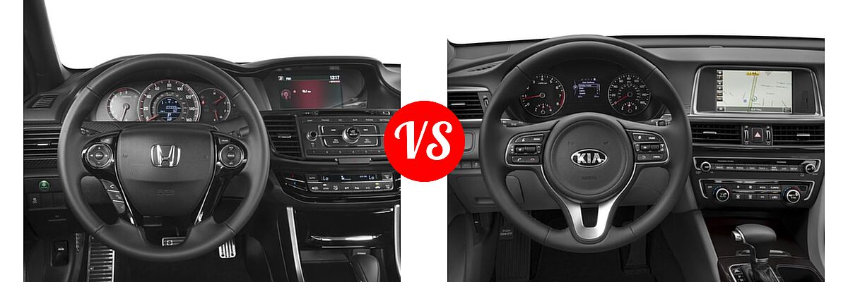2016 Honda Accord Sedan Sport vs. 2016 Kia Optima Sedan EX / LX / LX Turbo - Dashboard Comparison
