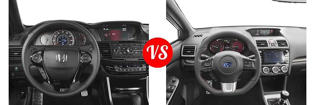 2016 Honda Accord Sedan Sport vs. 2016 Subaru WRX Sedan Limited / Premium - Dashboard Comparison