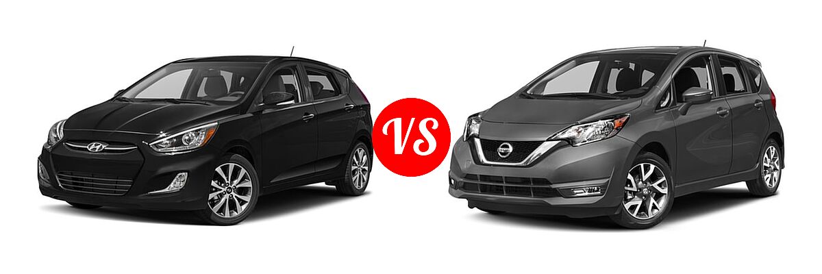 2017 Hyundai Accent Hatchback Sport vs. 2017 Nissan Versa Note Hatchback SR - Front Left Comparison