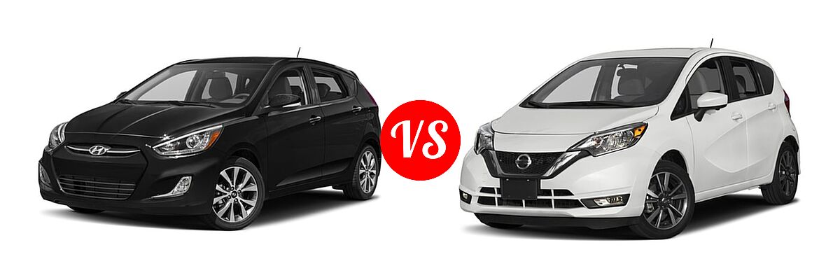 2017 Hyundai Accent Hatchback Sport vs. 2017 Nissan Versa Note Hatchback SL - Front Left Comparison