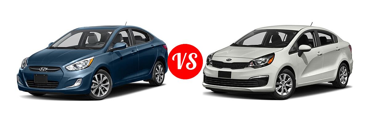 2017 Hyundai Accent Sedan Value Edition vs. 2017 Kia Rio Sedan EX / LX - Front Left Comparison