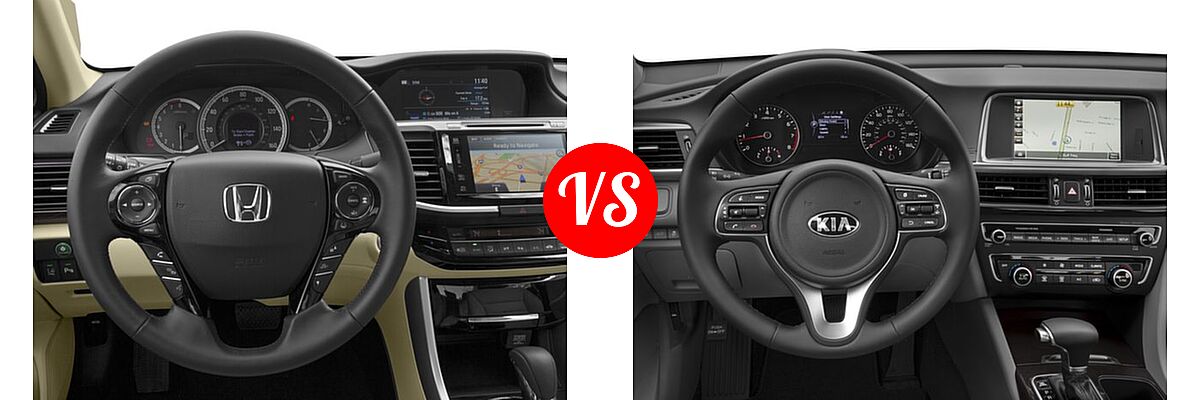 2016 Honda Accord Sedan Touring vs. 2016 Kia Optima Sedan EX / LX / LX Turbo - Dashboard Comparison