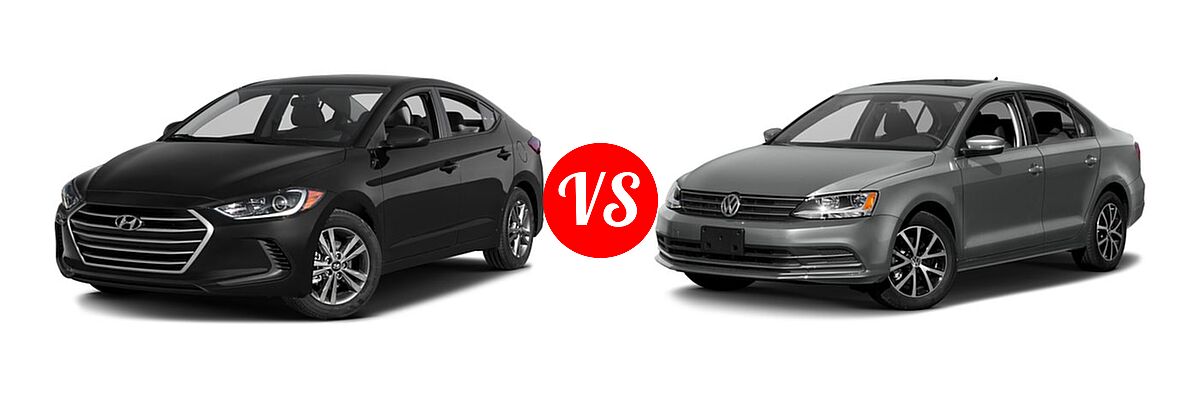 2017 Hyundai Elantra Sedan SE / Value Edition vs. 2017 Volkswagen Jetta Sedan 1.4T S / 1.4T SE / 1.8T SEL / 1.8T SEL Premium / 1.8T Sport - Front Left Comparison