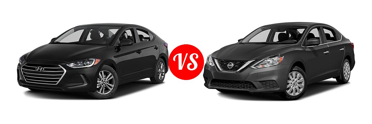 2017 Hyundai Elantra Sedan SE / Value Edition vs. 2017 Nissan Sentra Sedan S / SV - Front Left Comparison