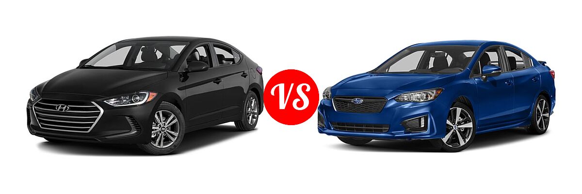 2017 Hyundai Elantra Sedan SE / Value Edition vs. 2017 Subaru Impreza Sedan Sport - Front Left Comparison