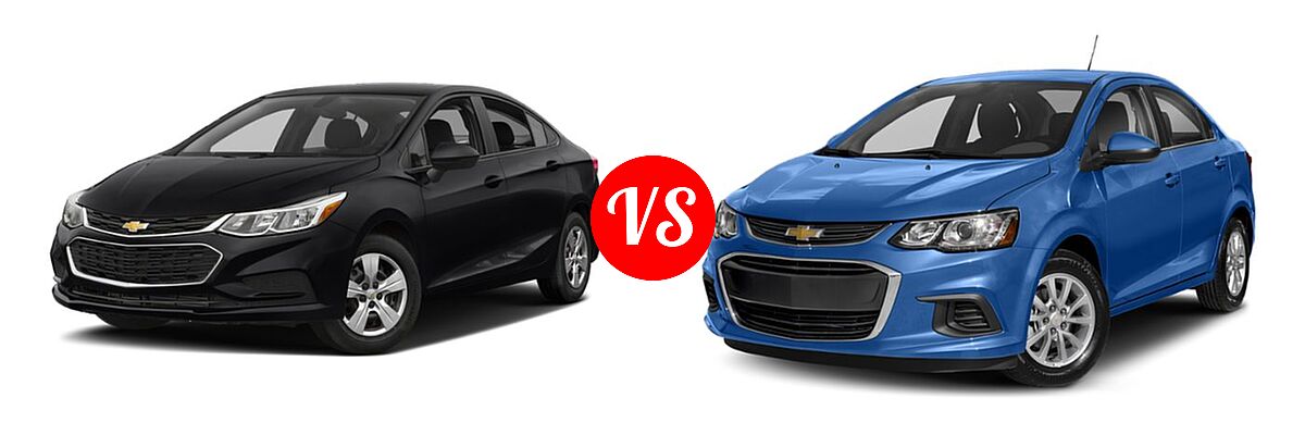 2018 Chevrolet Cruze Sedan L / LS vs. 2018 Chevrolet Sonic Sedan LS / LT / Premier - Front Left Comparison
