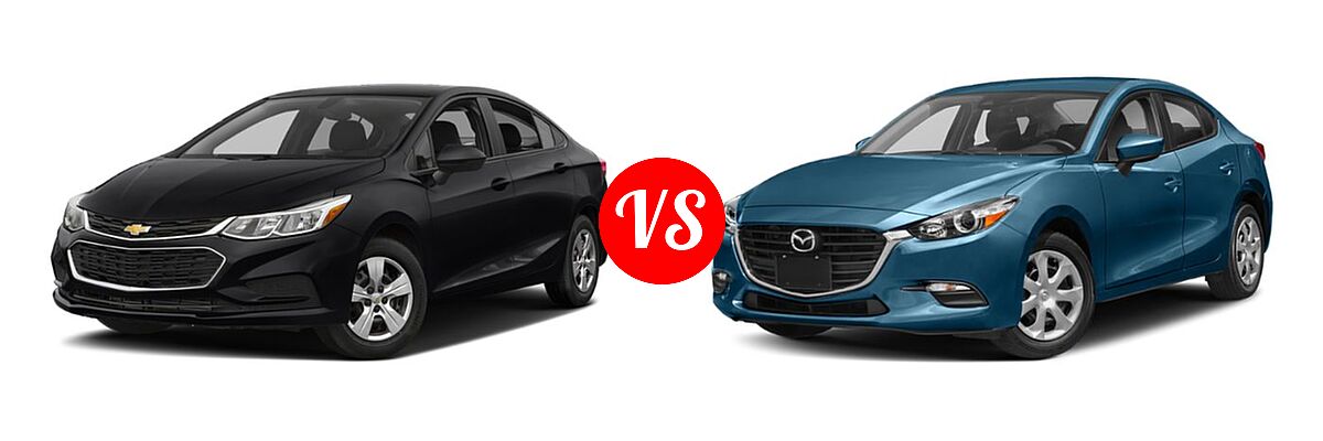 2018 Chevrolet Cruze Sedan L / LS vs. 2018 Mazda 3 Sedan Sport - Front Left Comparison
