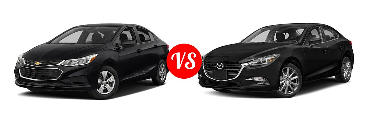 2018 Chevrolet Cruze Sedan L / LS vs. 2018 Mazda 3 Sedan Grand Touring - Front Left Comparison