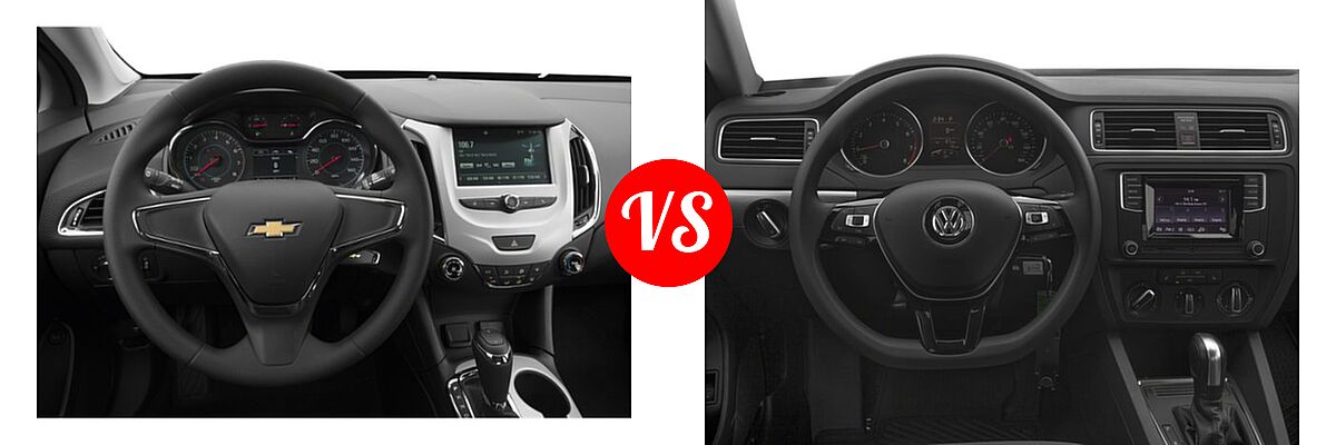 2018 Chevrolet Cruze Sedan L / LS vs. 2018 Volkswagen Jetta Sedan 1.4T S / 1.4T SE / 1.4T Wolfsburg Edition / 1.8T SE Sport / 1.8T SEL - Dashboard Comparison